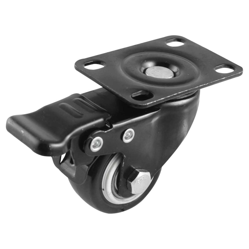 Rueda rodaja industrial negra con seguro Y-1162 refacción industrial distribuidora calena